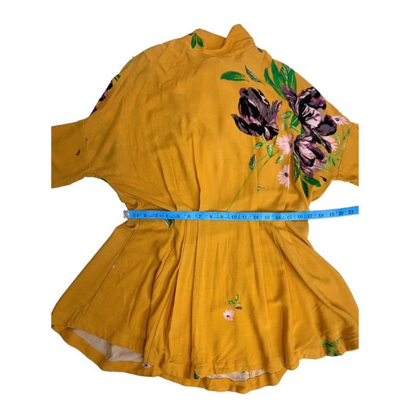 Free People “Gemma” Tunic Open Back Drop Waist Floral Mini Dress Size XS - Picture 8 of 10